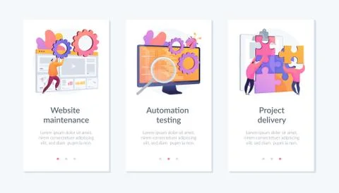 Website development app interface template. Illustrazione stock