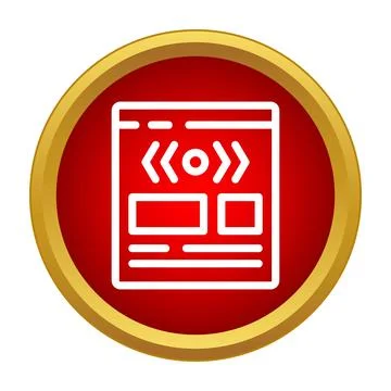 Website development coding browser interface red icon Stock Illustration