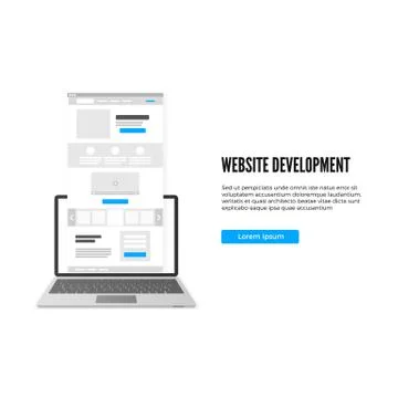 Website development concept. Landing page business template. Landing page dra イラスト素材