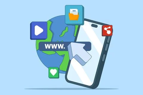 Website development concept, technology for business, online business platform. Illustrazione stock