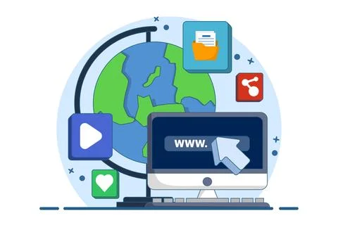 Website development concept, technology for business, online business platform. Stockillustratie