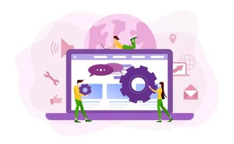 Website development concept. Web page programming and making interface Stock Illustration