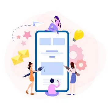 Website development concept. Web page programming and making interface Stock Illustration