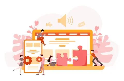 Website development concept. Web page programming and making interface Stock Illustration