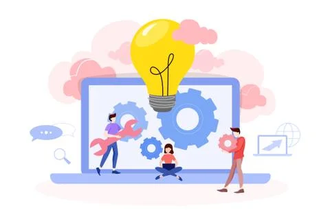 Website development concept. Web page programming and making interface Stock Illustration