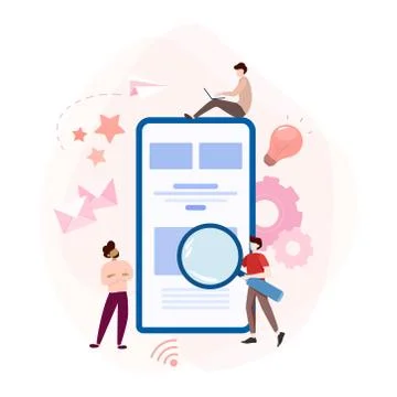 Website development concept. Web page programming and making interface Stock Illustration