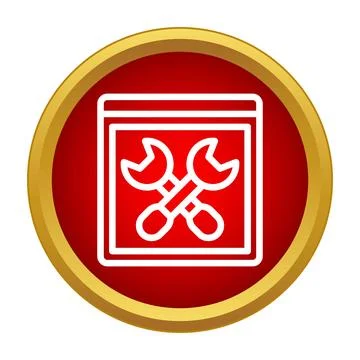 Website development configuration icon button with wrench Illustration