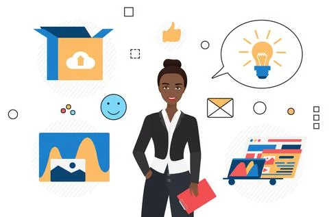 Website development features optimization strategy イラスト素材