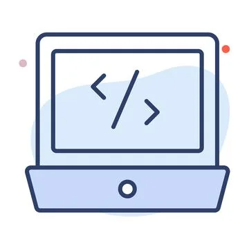 Website development flat line  icon modern illustration 스톡 일러스트