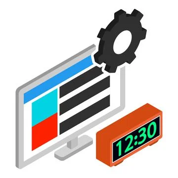 Website development icon, isometric style Stockillustratie