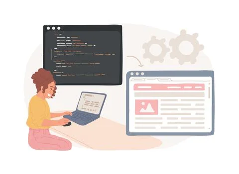 Website development isolated concept vector illustration. Illustrazione stock