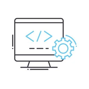 Website development line icon, outline symbol, vector illustration, concept sign Stock-Illustration