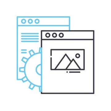 Website development line icon, outline symbol, vector illustration, concept sign Illustrazione stock