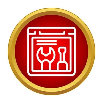 Website development maintenance with wrench and screwdriver icon Stock Illustration