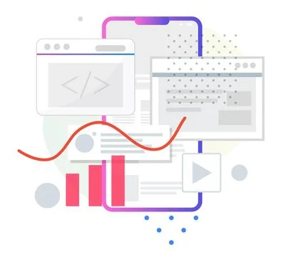 Website Development for Mobile - Illustration Stock Illustration