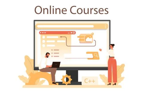 Website development online service or platform. Support and development Stock Illustration