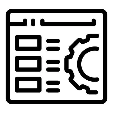 Website development optimization process with cogwheel icon Stock Illustration