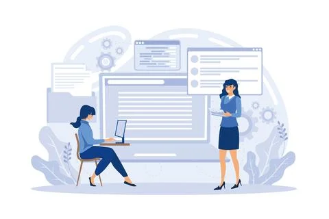 Website development or web application, coding, designing for web browsersf.. Stock Illustration