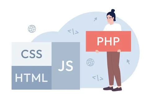 Website development process flat concept vector spot illustration Stock Illustration