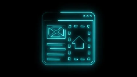 Website development process neon illustration on black background Stock Footage 308285638