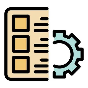 Website development process with settings gear icon Stock Illustration