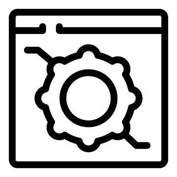 Website development process showing with cogwheel icon Stock Illustration