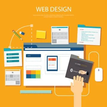 Website development project design concept Stock Illustration