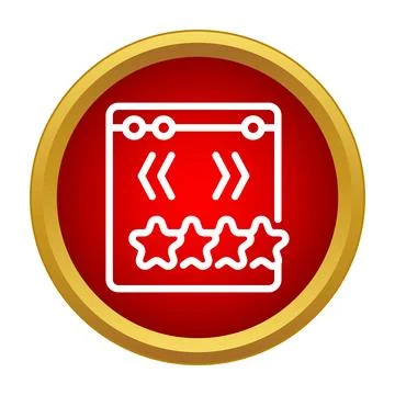 Website development rating feedback stars red button Stock Illustration