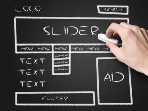 Website development sketch Foto stock