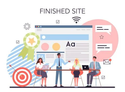 Website development. Support and development service. Web page Stockillustratie