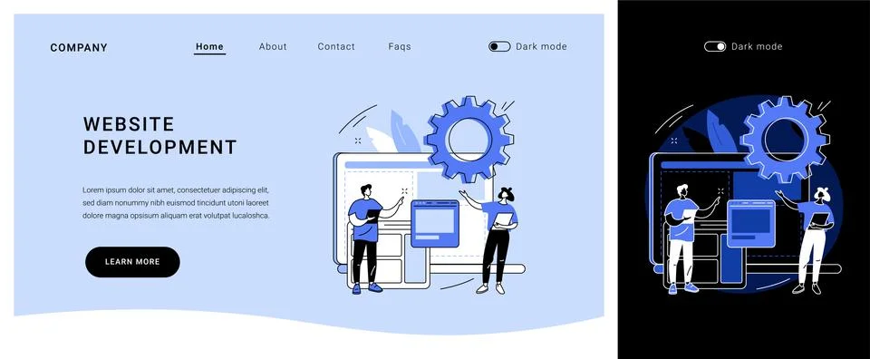 Website development vector concept landing page. イラスト素材