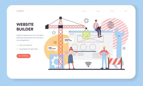 Website development web banner or landing page. Support Stock Illustration