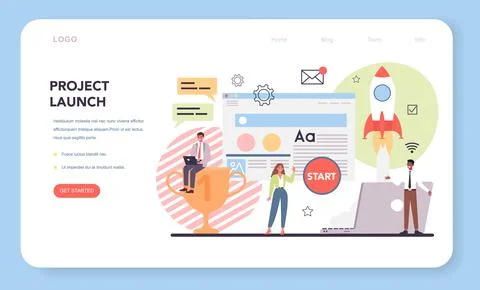 Website development web banner or landing page. Support Stock Illustration