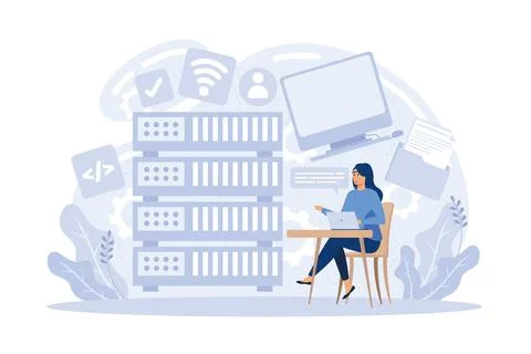 Website development, web design. Programming and coding, php and mysql deve.. Stock Illustration