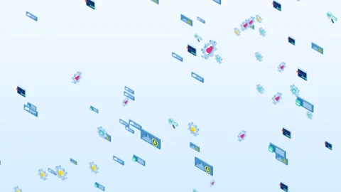 Website devolpment 8K loop animation flying towards camera 스톡 동영상 157036459