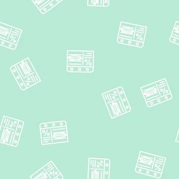 Website with discounts line vector seamless pattern Stock Illustration