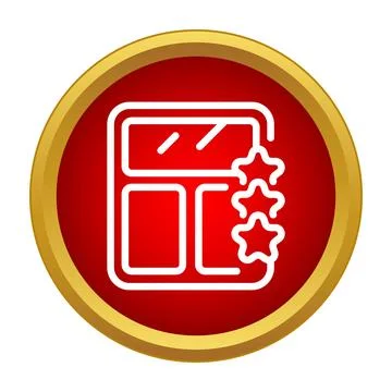 Website displaying user rating stars on red background Stock Illustration