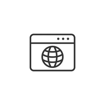Website domain icon in flat style. Global internet address vector illustratio 스톡 일러스트
