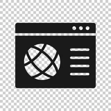 Website domain icon in flat style. Global internet address vector illustratio 스톡 일러스트