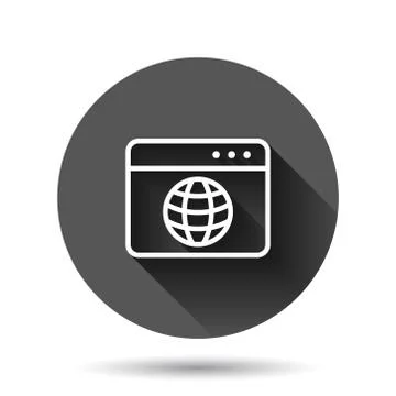 Website domain icon in flat style. Global internet address vector illustratio 스톡 일러스트