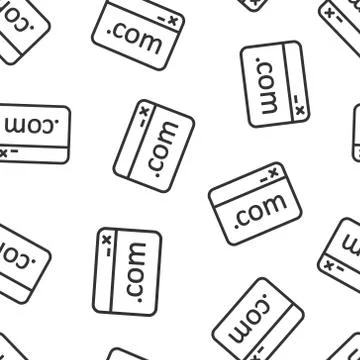 Website domain icon in flat style. Com internet address vector illustration o 스톡 일러스트