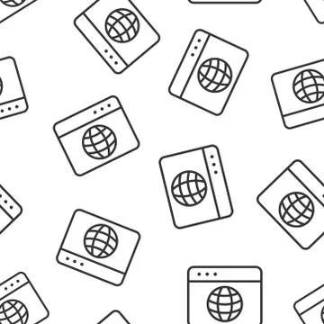 Website domain icon in flat style. Global internet address vector illustratio 스톡 일러스트