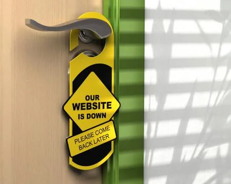Website down, web site access problem. Ilustración de archivo