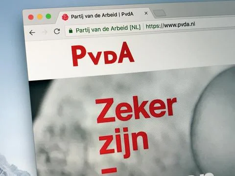 Website of the Dutch Labour Party Stock Photos