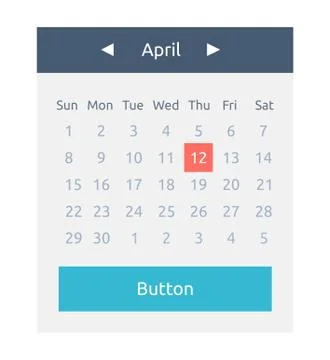 Website Element Calendar Button Stock Illustration