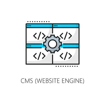 Website engine. Cms Content management system icon イラスト素材
