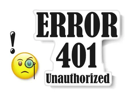 Website error 401 banner Stock Illustration