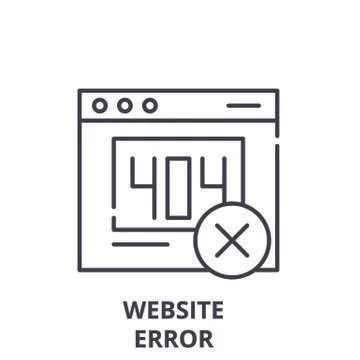 Website error line icon concept. Website error vector linear illustration 스톡 일러스트