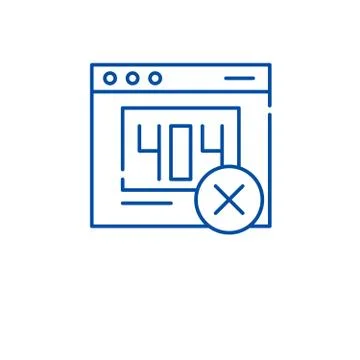 Website error line icon concept. Website error flat vector symbol, sign, outline Ilustración de archivo