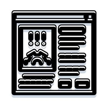Website error page design concept black and white Stock Illustration